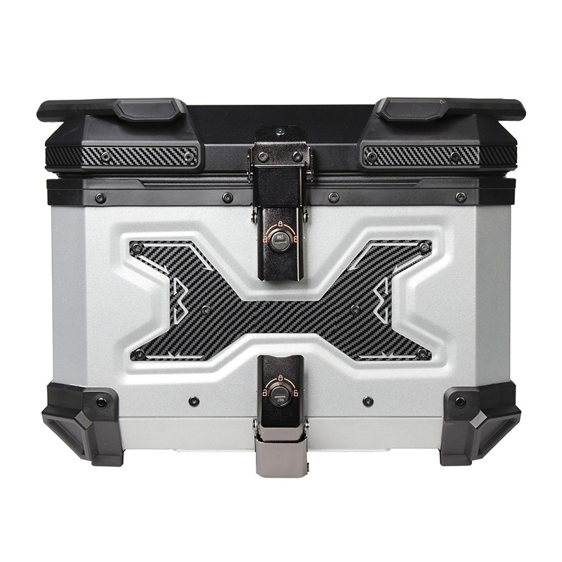 45L/55L Quick Release Motorcycle Aluminum Alloy Tail Box Electric Vehicle Armor Trunk Waterproof Anti-Fall Storage Box