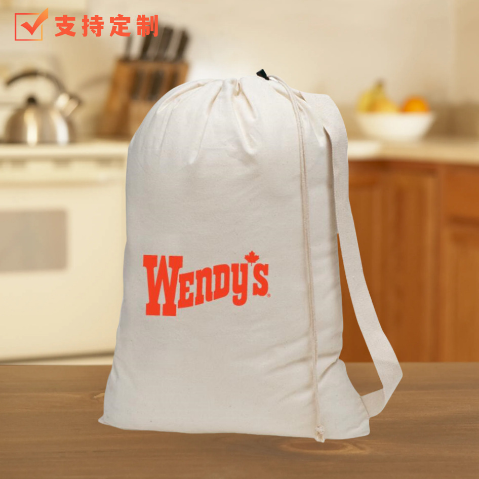 厂家12安抽绳帆布袋工业家用大袋棉绳袋