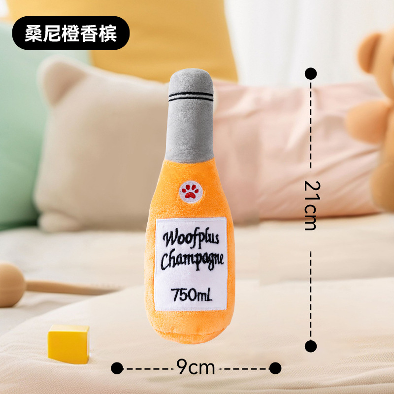 Juguetes de sonido de felpa de tabaco y alcohol molares para perros, botellas de vino para perros pequeños, juguetes para perros que muerden, juguetes para mascotas de acompañamiento interactivo