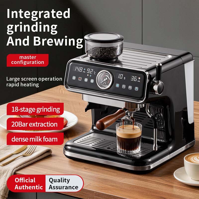 Coffee Maker Italian Semi-Automatic Coffee Machine with Pump Extraction, Milk Frothing, and Bean Grinding Integrated Coffee Machine Cross-Border Coffee Maker Italian Semi-Automatic Coffee Machine with Pump Extraction, Milk Frothing, and Bean Grinding Integrated Coffee Machine Cross-Border