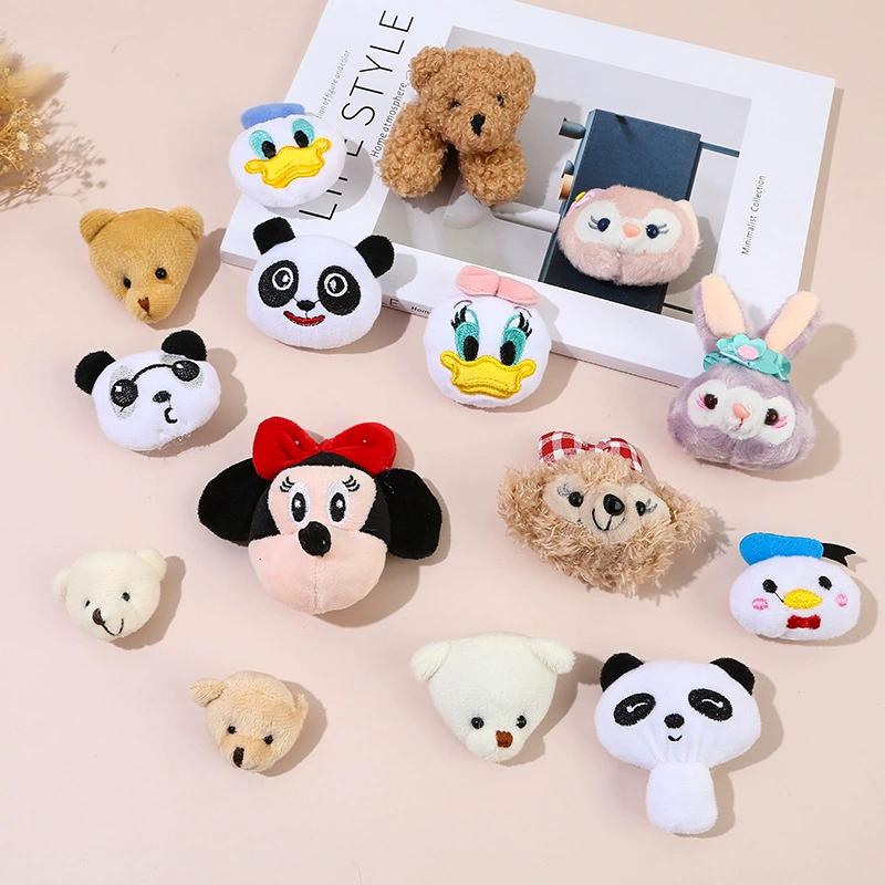 Милые плюшевые куклы головные уборы аксессуары DIY брошь голова животного материал мультфильм одежда сумка аксессуары