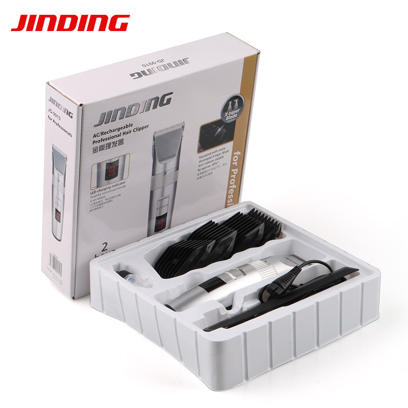Jinding profesional cortapelos cortador de pelo de cerámica cabeza de afeitar Clipper batería de litio recargable adulto niños tijeras de peluquero hogar
