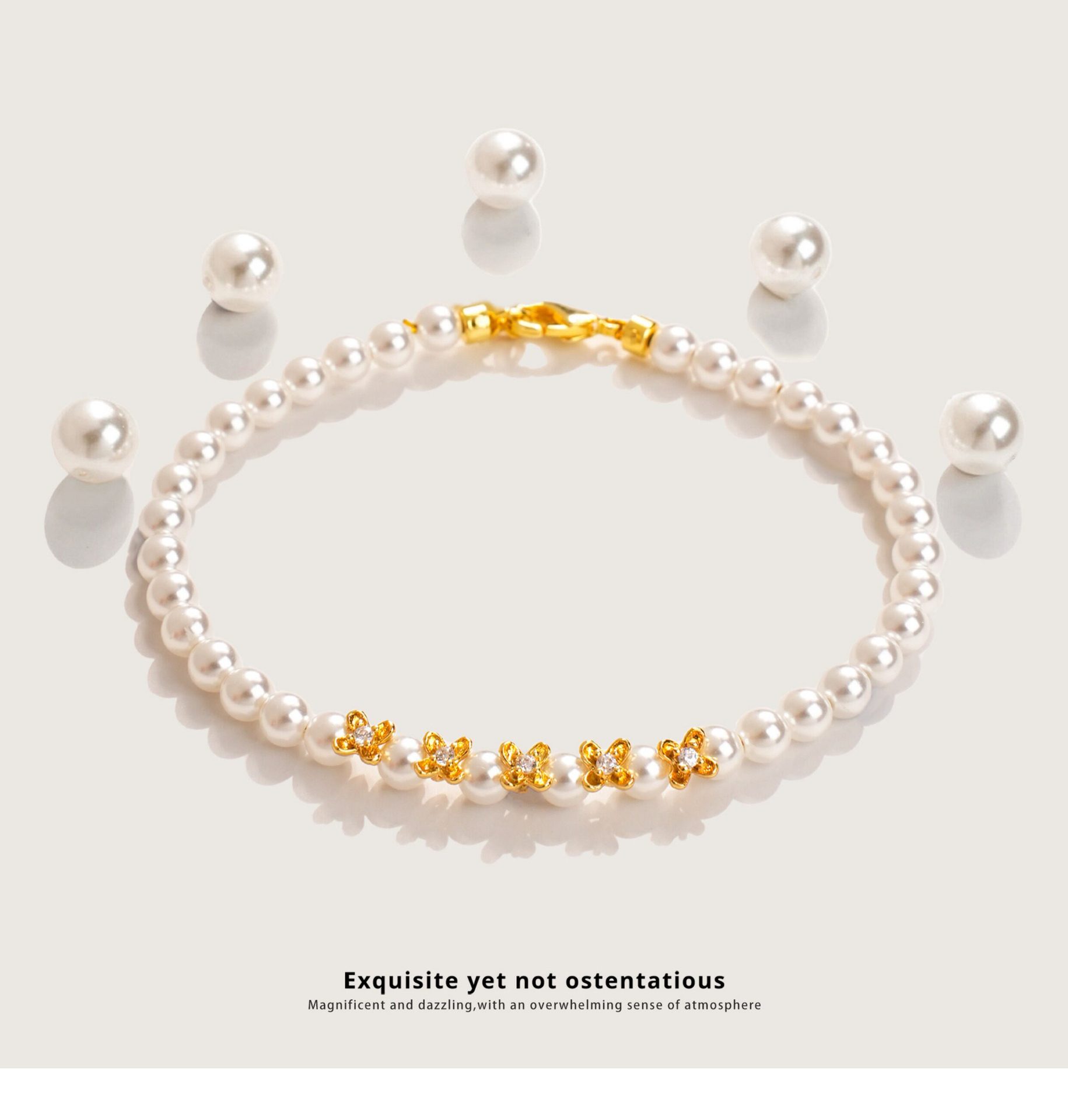 Color-Preserving 18K Gold-Plated Micro-Inlaid Zirconium Osmanthus Flower Bud Spacer Beads Handmade DIY Jewelry Beading Accessories Materials