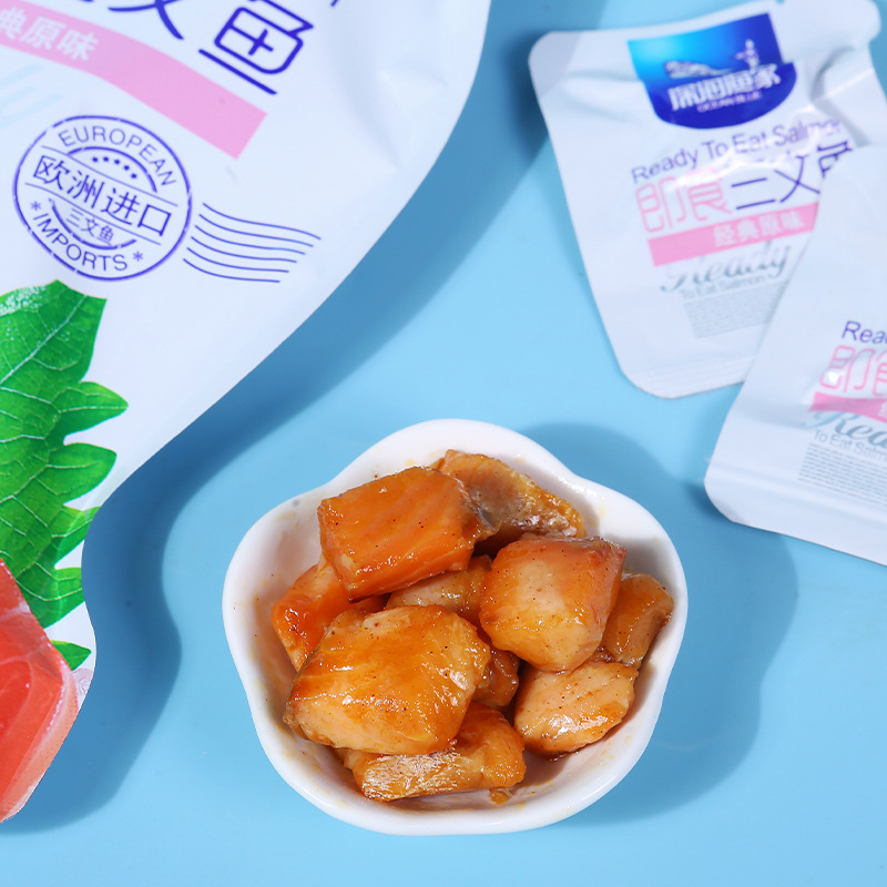深海渔家即食三文鱼36g(6包)海鲜零食小吃独立小包装营养鱼肉块|undefined