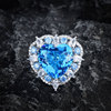 海蓝钻爱心戒指【开口调节】
