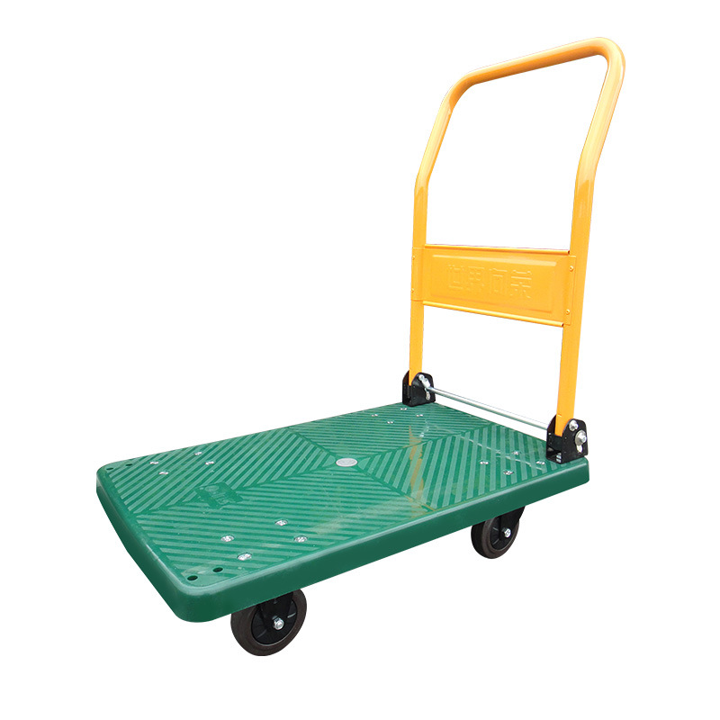 向荣静音小推车拉货搬运买菜折叠便携塑料手拉推四轮平板车150KG
