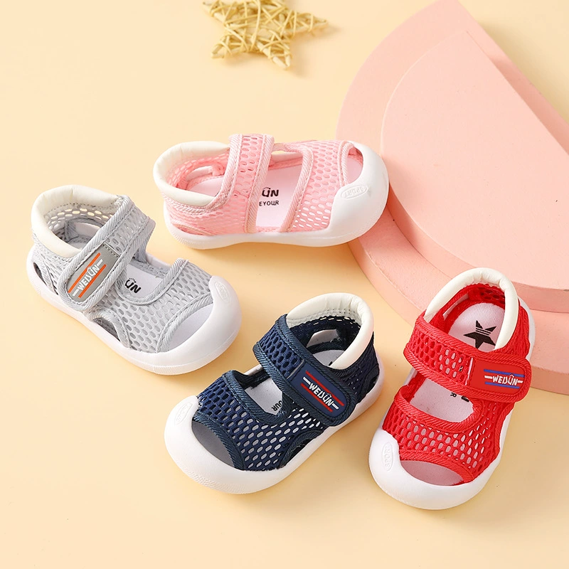 2023 новые летние детские сандалии с нескользящей сетчатой обувью с мягкой подошвой, Женская От 0 до 3 лет детская обувь для мальчиков, дышащий носок