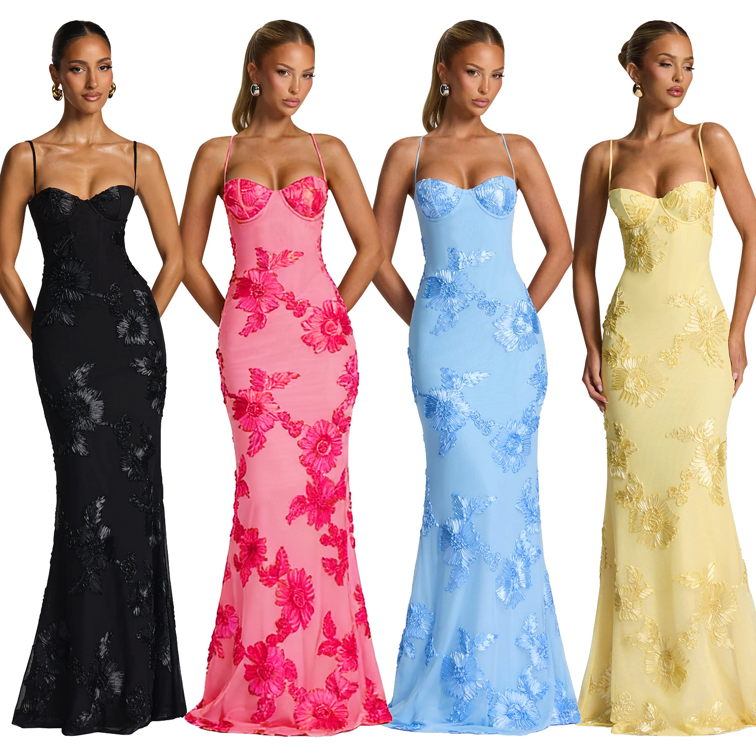 C7672 Aliexpress transfronterizo Amazon Europa y América moda moda femenina temperamento sexy Jacquard vestido de fiesta