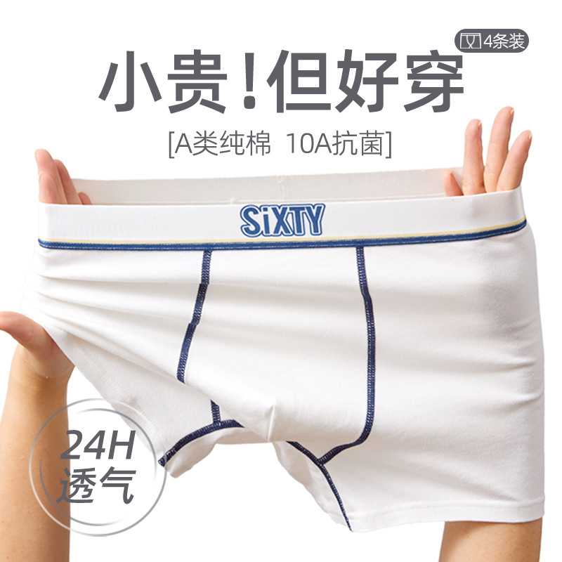 Teen Underwear Boys Development Period Pure Cotton Type a Cotton 15-18 Years Old Boxer Shorts Big Boys Boxer Briefs