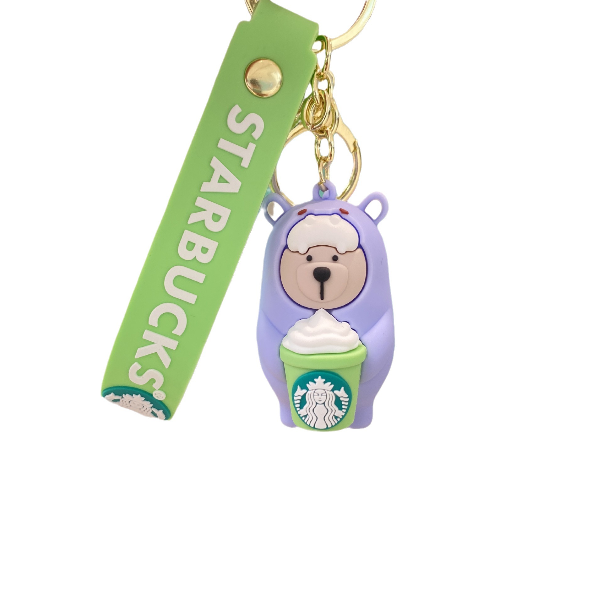 Creativo Starbucks selva serie llavero de dibujos animados oso muñeca coche llavero bolsa colgante pequeño regalo