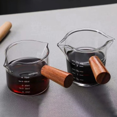 ストレートハンドルダブルノズルミルクカップコーヒーミルクカップガラスコーヒーカップミルクカップイタリアガラスコーヒー計量カップメーカー