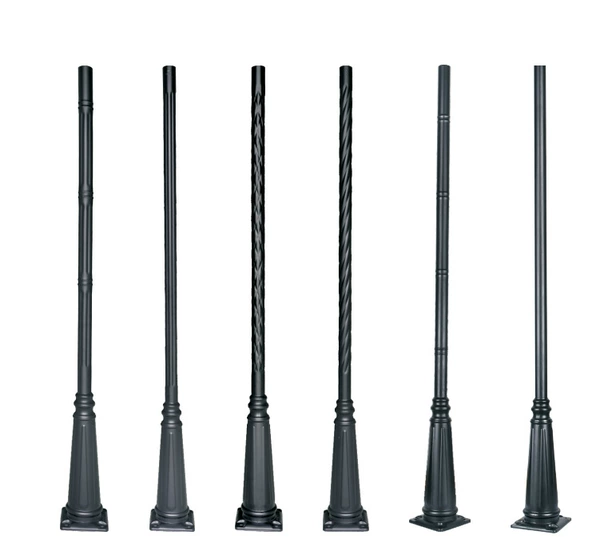 2.6m threaded wrought iron pole 1.5 thick with floor cage