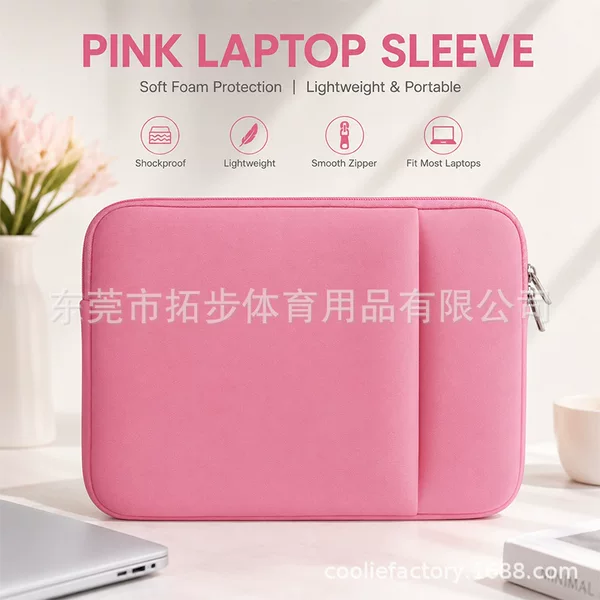 5mm Thick Foam Computer Bag, Zippered Shockproof Laptop Sleeve with Front Pocket for Storage and Portability