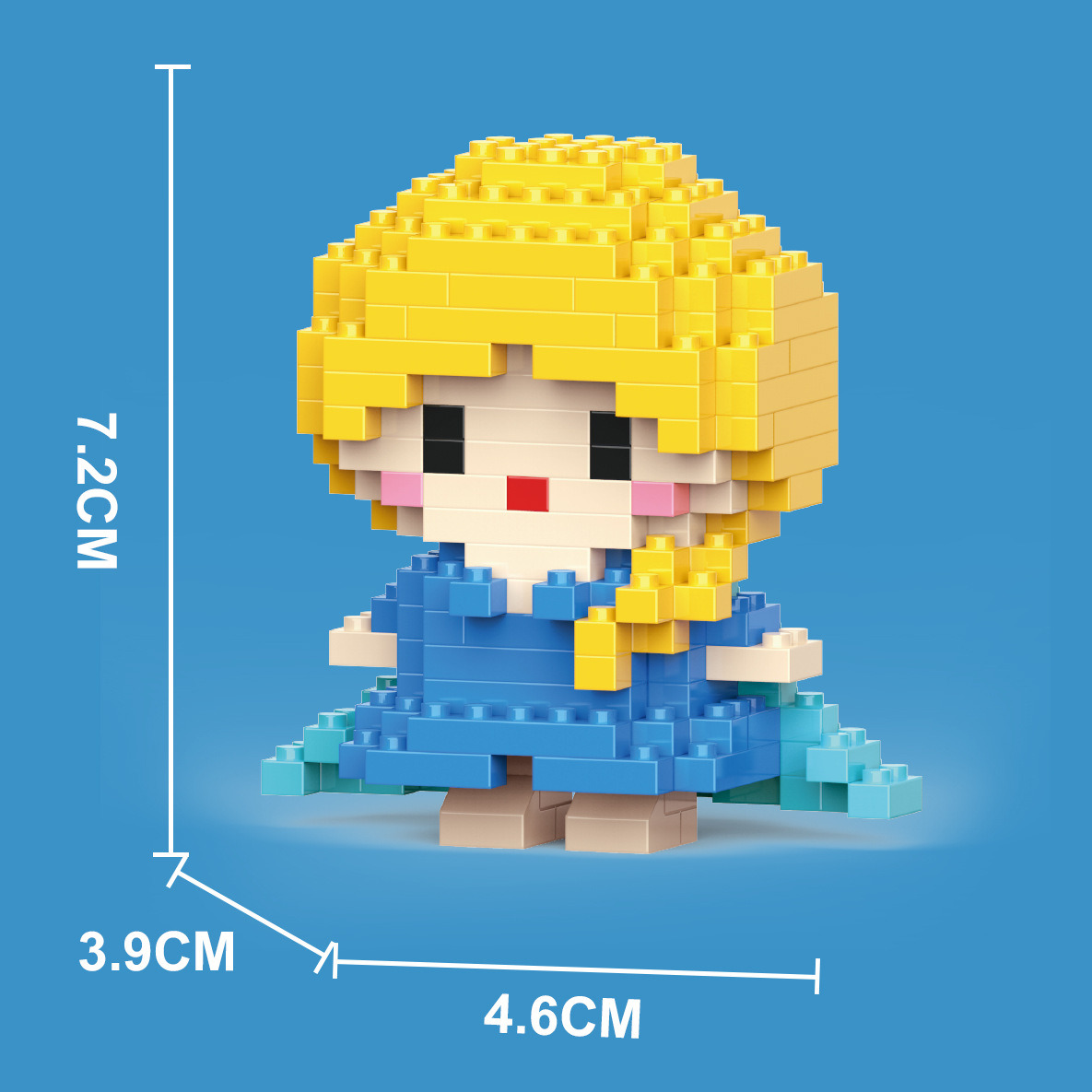 Compatible con LEGO gigante Panda flor azul lindo muñeca de dibujos animados montado bloques construcción juguete para niños puesto caja ciega al por mayor
