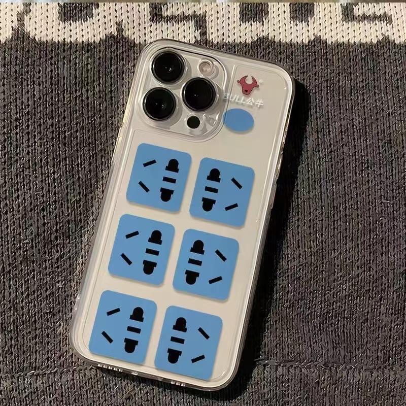 Enchufe divertido para iphone16promax funda para teléfono móvil transparente Apple 15 anti-caída 14pro personalidad 13/12