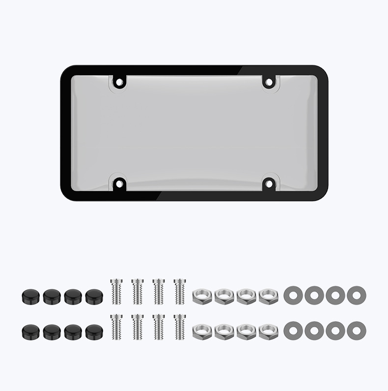 Cross-Border Modified American License Plate Frame Transparent License Plate Frame Plastic Metal Universal American Car Brand Photo Frame
