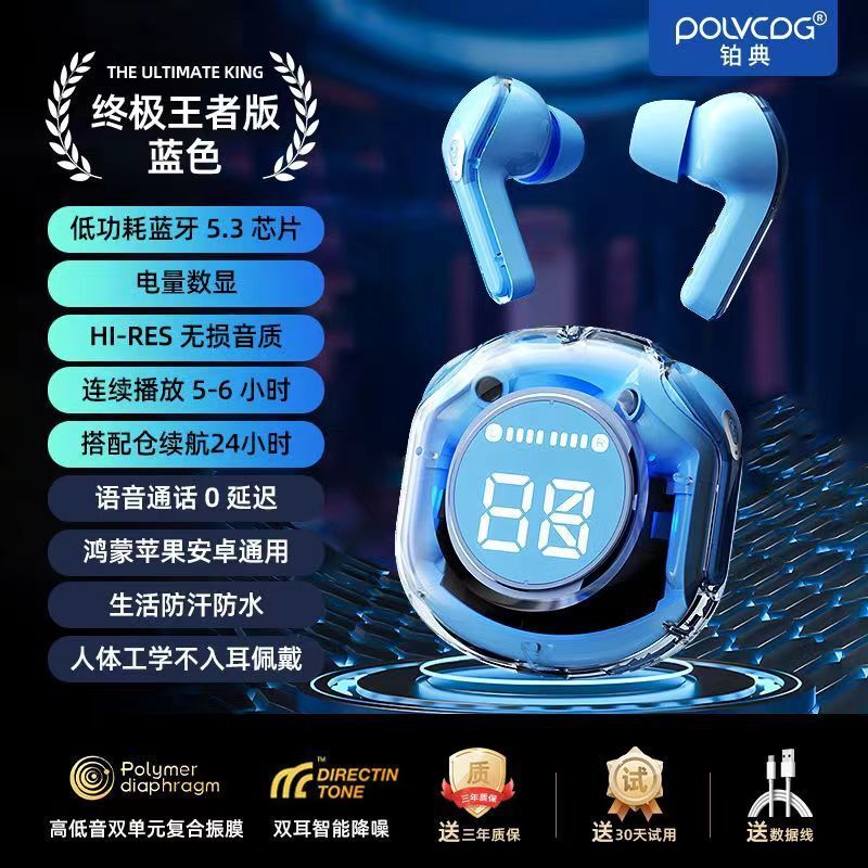 2025 新しい透明ワイヤレス Bluetooth ヘッドセットノイズリダクションヘッドセット高品質 Bluetooth ヘッドセットクロスボーダー Bluetooth ヘッドセット|undefined