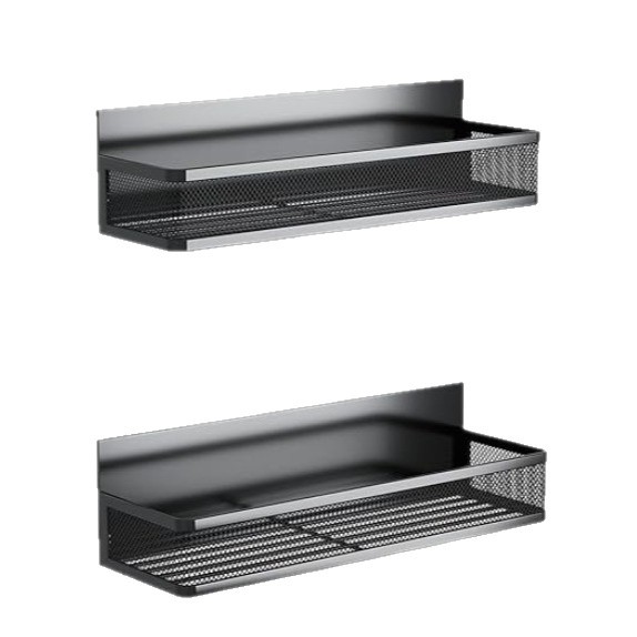 Rack de condimento de absorción negra Amazon hierro forjado sin perforación cocina refrigerador lateral condimento de absorción de almacenamiento rack