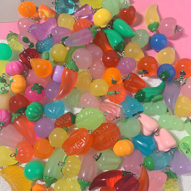 Frutas y verduras resina acrílica diy acrílica