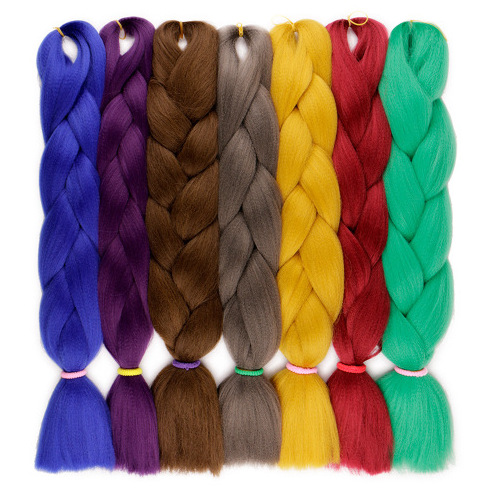 Trenzas de color sólido europeas y americanas africanas pelucas jumbo trenzas de cabello monocromático trenzas de fibra química de alta temperatura seda trenzas sucias