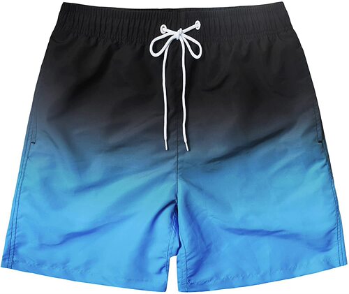 Summer Style 3D Digital Print Gradient Men's Casual Beach Shorts Four-way Stretch Shorts for Outerwear