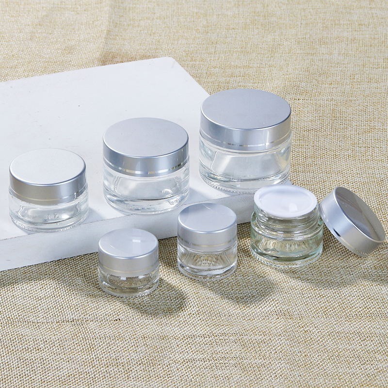 现货透明玻璃膏霜瓶便携面霜瓶化妆品分装空面膜瓶子10g15g30g50g|undefined