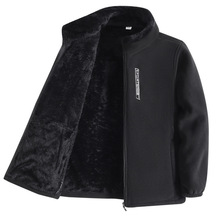 户外加绒加厚卫衣男保暖衣秋冬季外套宽松大码摇粒绒休闲开衫夹克