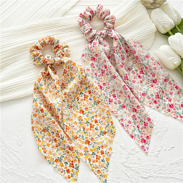 Korean Floral Ponytail Hair Scrunchies display picture 2