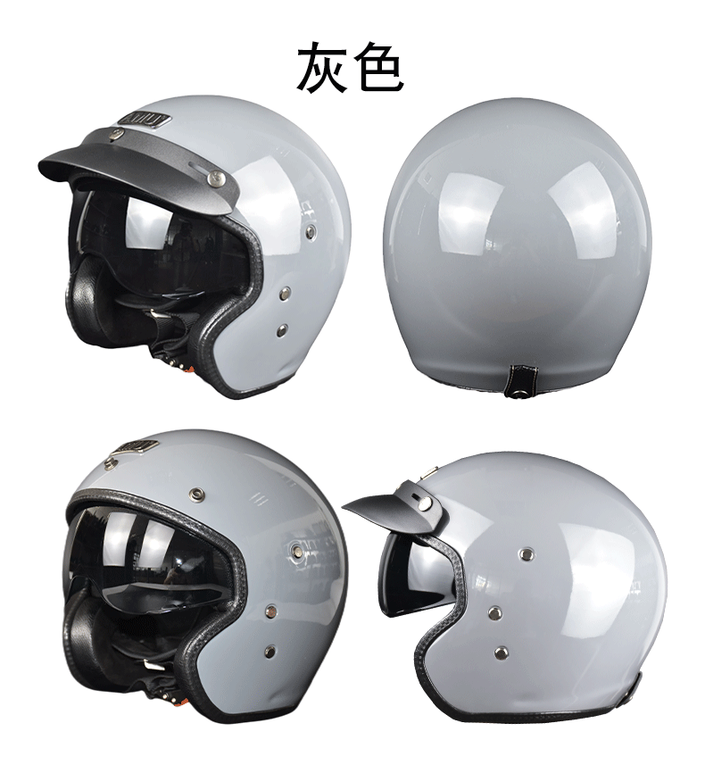 Carbon Fiber Retro Half Helmet Summer Motorcycle Helmet