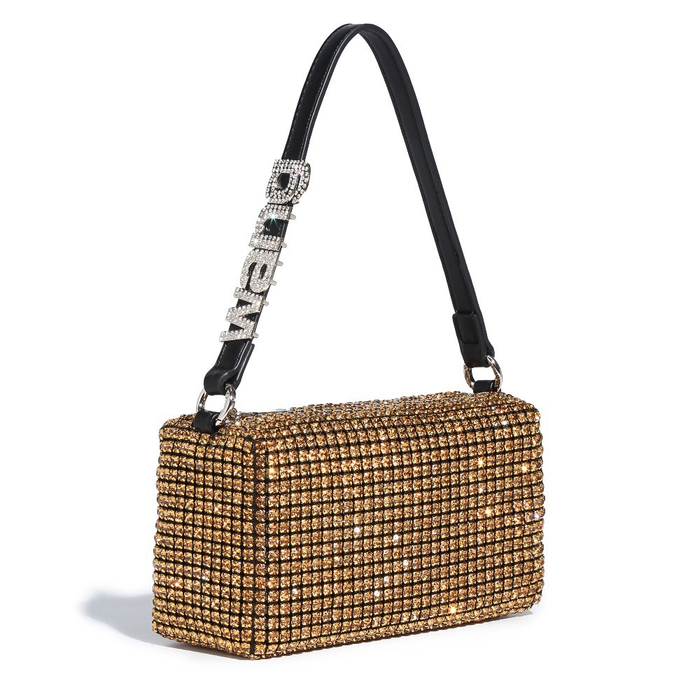 Rhinestone Women's Evening Bag - Sparkling Diamond Crossbody Handbag, Underarm Small Square Bag, Fashionable And Versatile - Thumbnail 2