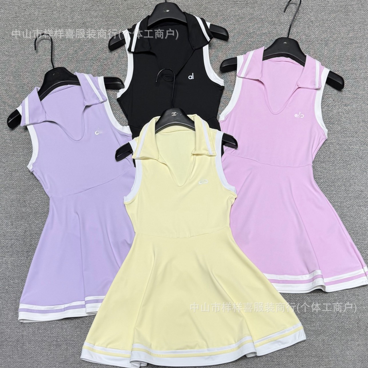 In-stock yoga sports skirt set for women with butt-lifting anti-exposure shorts, two-piece set, slimming sleeveless A-line skirt