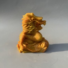 仿古十二生肖龙树脂摆件仿寿山石元宝家居龙办公古玩收藏工艺品