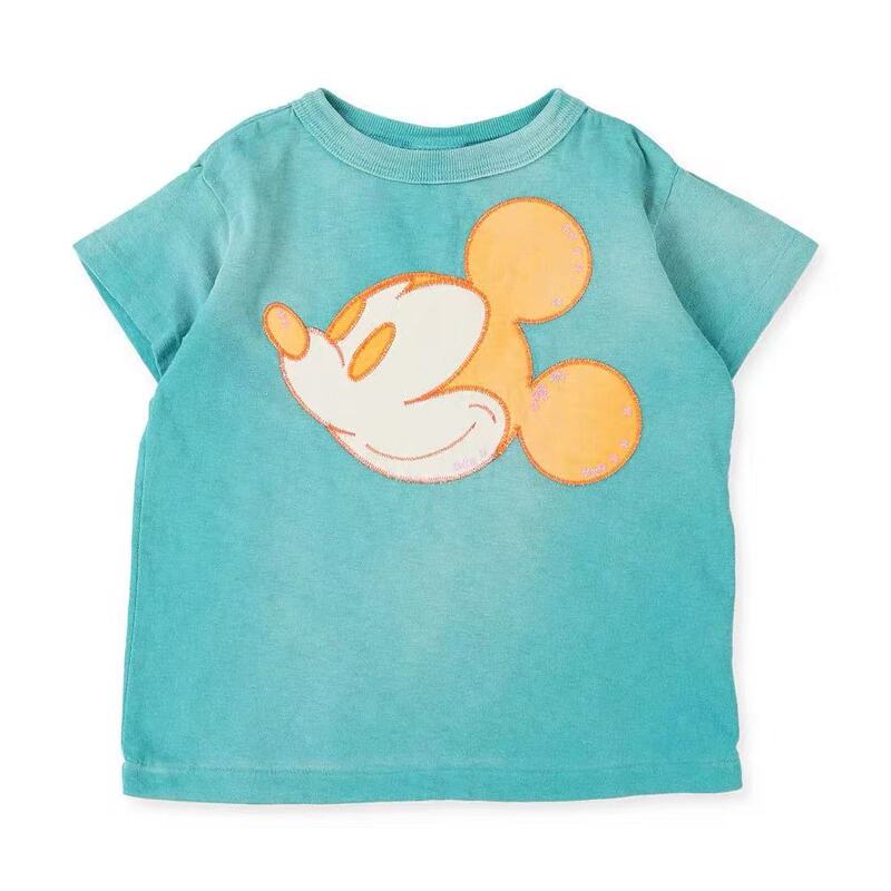 [Ready Stock] 25 Summer Fashion Brand High-End Kidsren's Clothing Dd Mickey Mouse Pattern Kidsren's Short-Sleeved Family T-Shirt