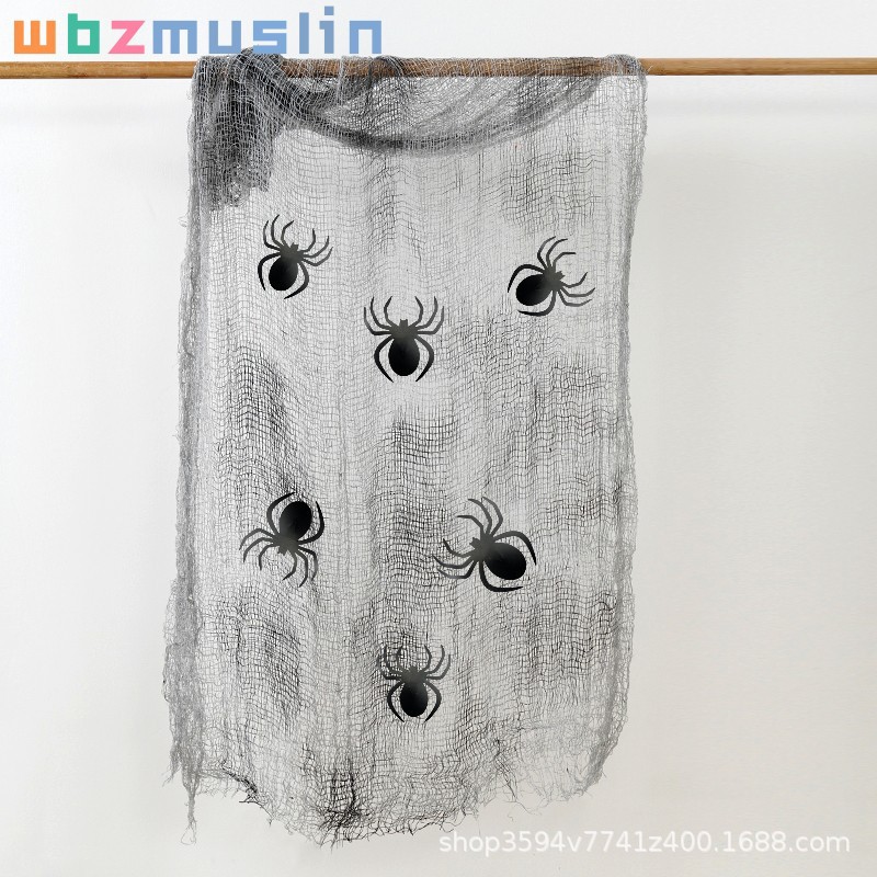 Decoración de Halloween gaza multicolor rover agujero colgar tela fantasma casa embrujada suministros de fiesta agujero de red