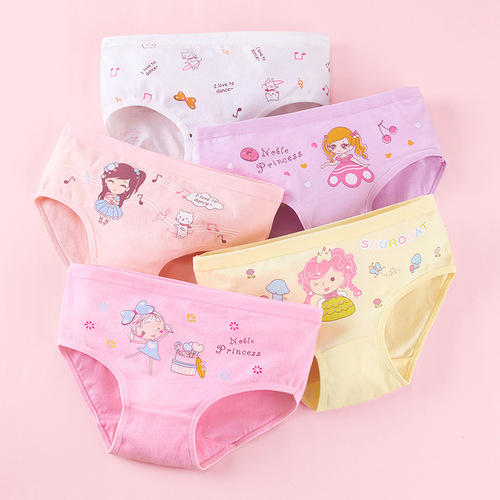 Douyin/Kuaishou best-selling girls' panties, cotton triangle briefs, cartoon children's boxers, girls' shorts for middle and older children, baby girls' shorts