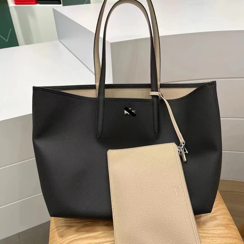 High Quality Double Sided French Crocodile Fish Bag Large Capacity Tote Bag Large Medium Shoulder Bag Women Solid Color Handbag