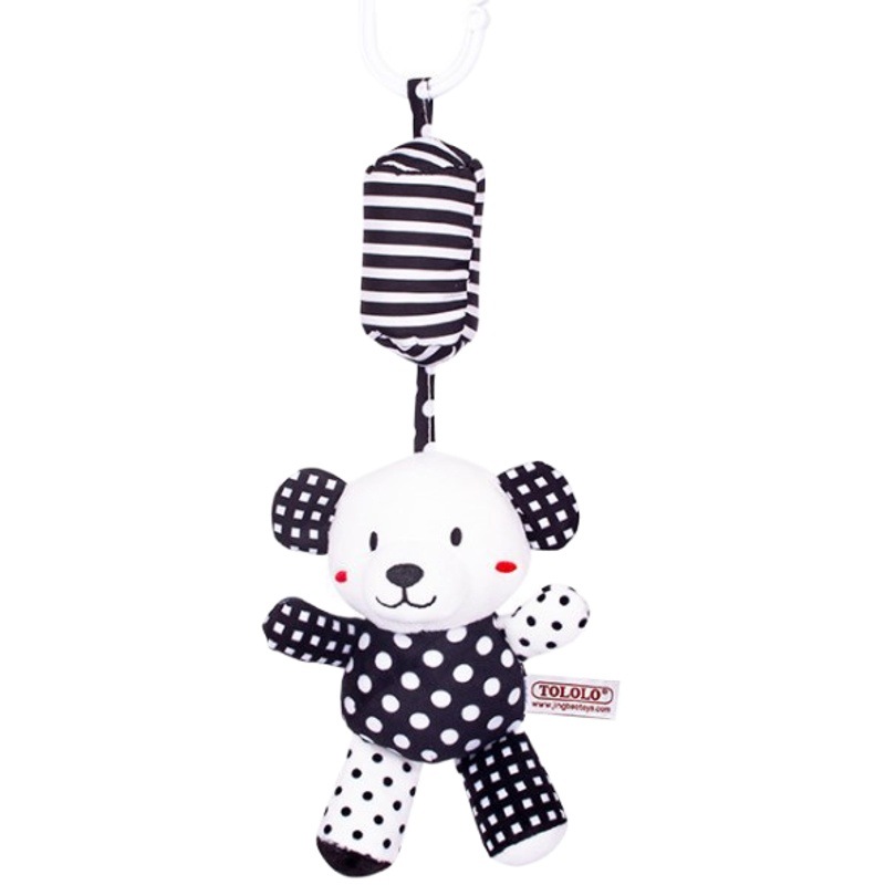 Creative black and white bed Bell early education 0-1 year old baby toy animal stroller pendant rattle infant wind chime