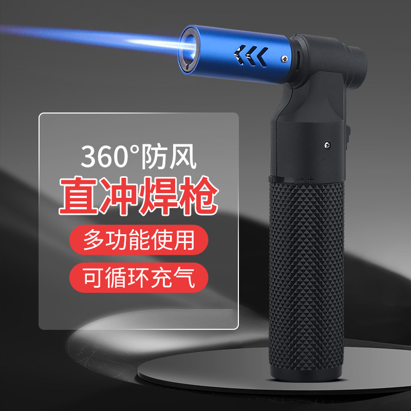 百誠の新型の越境卸売りの小型の直沖金属の空気入れのシガーのライターの屋外の携帯の高温の噴火銃|undefined