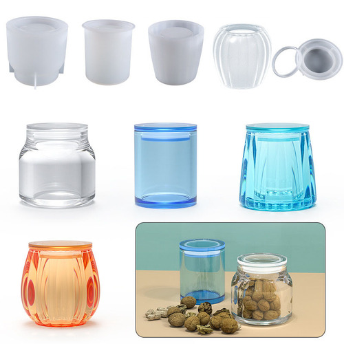 Poppy diy glue sealed bottle sealed jar mold striped cylindrical sealed bottle storage box silicone mold
