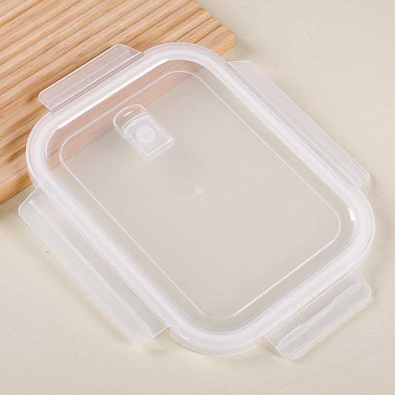 Caja de almacenamiento con cubierta Caja de microondas de vidrio Caja de almuerzo Refrigerador almacenamiento Caja de sellado Accesorios cubierta Caja de mesa cubierta