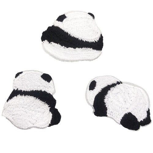 Treasure No. 1 Cute Panda Embroidery Stickers Children's Hair Accessories Side Bangs Stickers Girls Broken Hair Stickers Magic Stickers Japanese Style