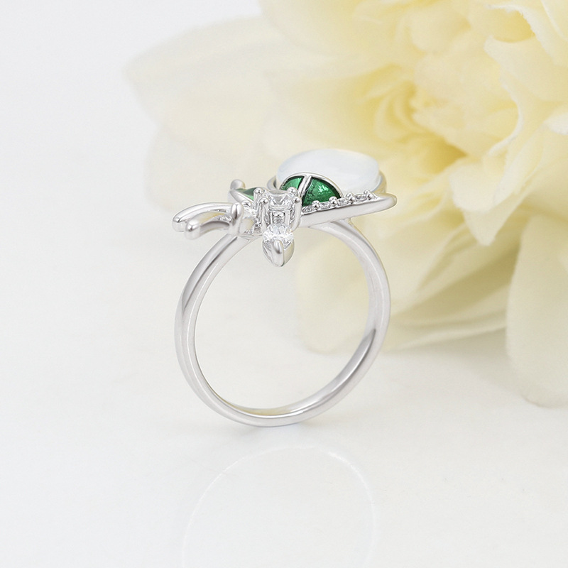 Xuping nicho diseño anillo de tulipas de piedra moca moda elegante temperamento artificial anillo de flores gemas al por mayor