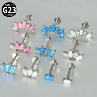 Трансграничная горячая Распродажа G23 титановая внутренняя резьба конский глаз губы ногтей Цвет циркон опал смешанный инкрустированный темперамент серьги модные серьги