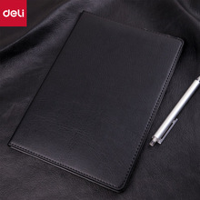 得力商务皮面记事本80页硬面PU笔记本会议记录记事本黑色多规格