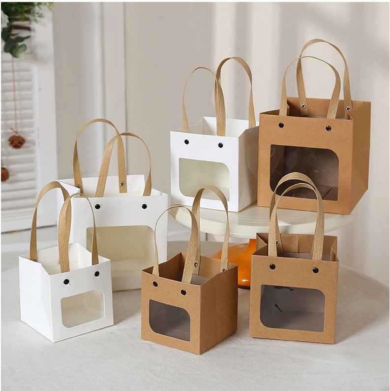 Retro Solid Color Paper Gift Bags display picture 1