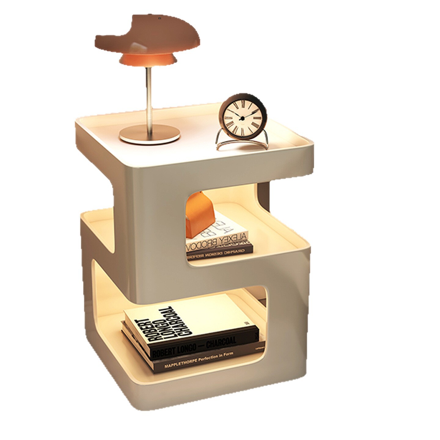 Mesa de cabezal de cama dormitorio armario de almacenamiento armario de almacenamiento estante de libros simple estante de visualización multifuncional estante de almacenamiento lateral doméstico