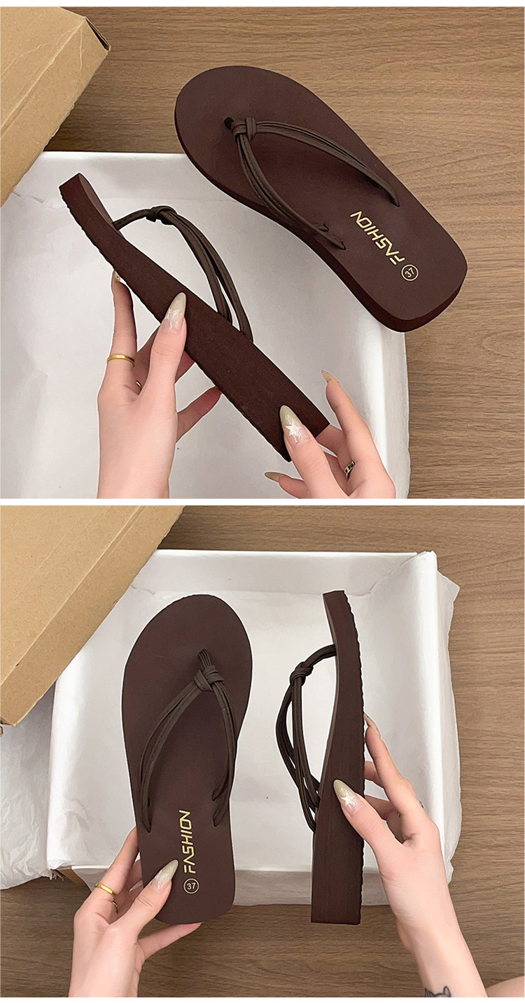 Minimalistische wedge teenslippers voor dames met antislipzool voor strand_voghion.com