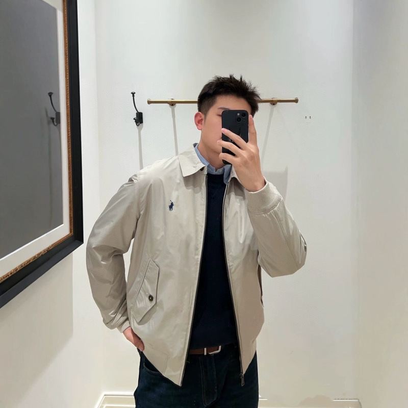 Cross-Border E-Commerce Foreign Trade Ralph Lauren Old Money Style Embroidered Pony Workwear Harrington Jacket