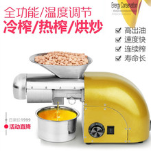 跨境批发全自动家用智能小型不锈钢家用榨油机金色1800W