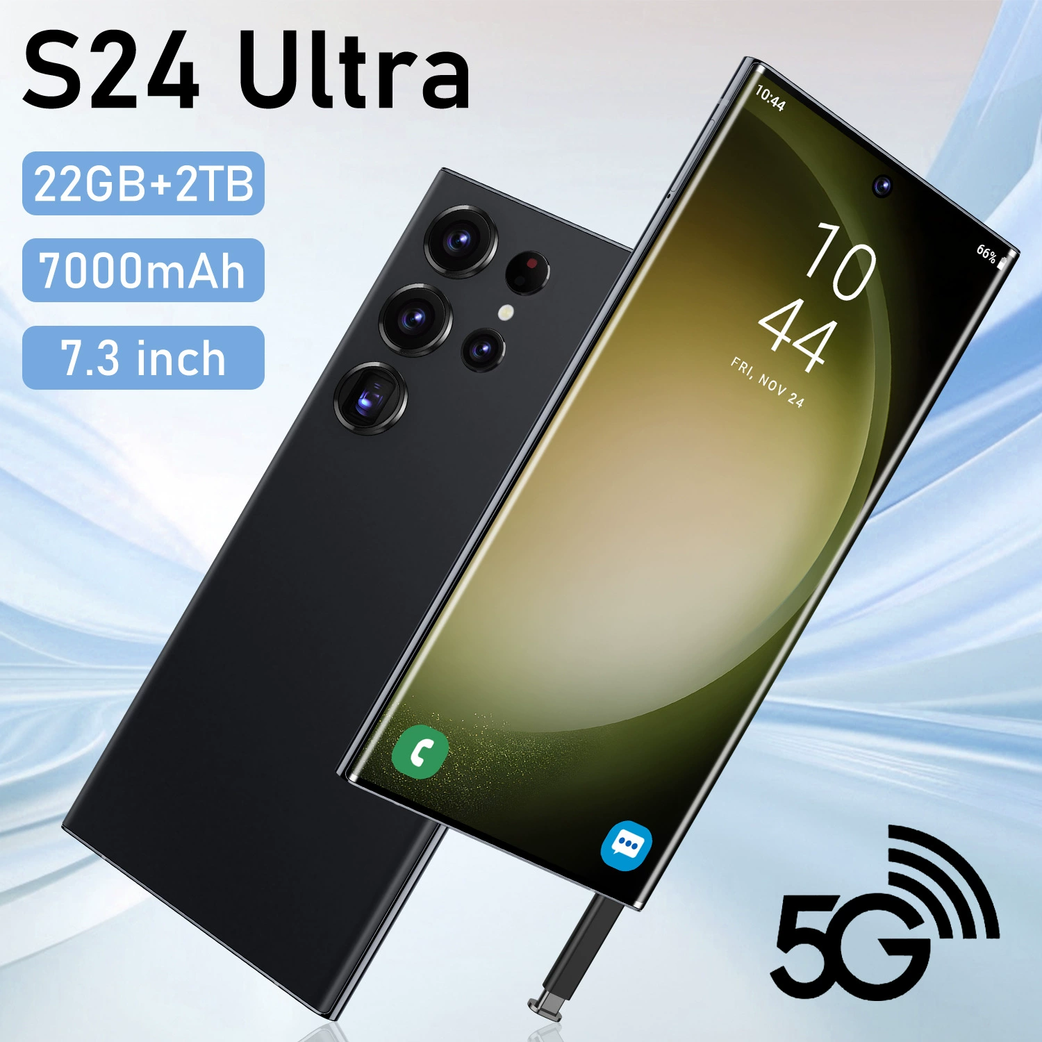 Смарт большой мобильный телефон, 245G, Android, полноэкранный дисплей, широкий экран